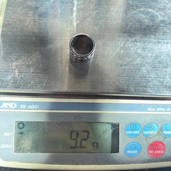 VTG Sterling Silver 925 Interlocking Circle Design Cigar Band Ring Size 8.5 - Picture 9 of 9